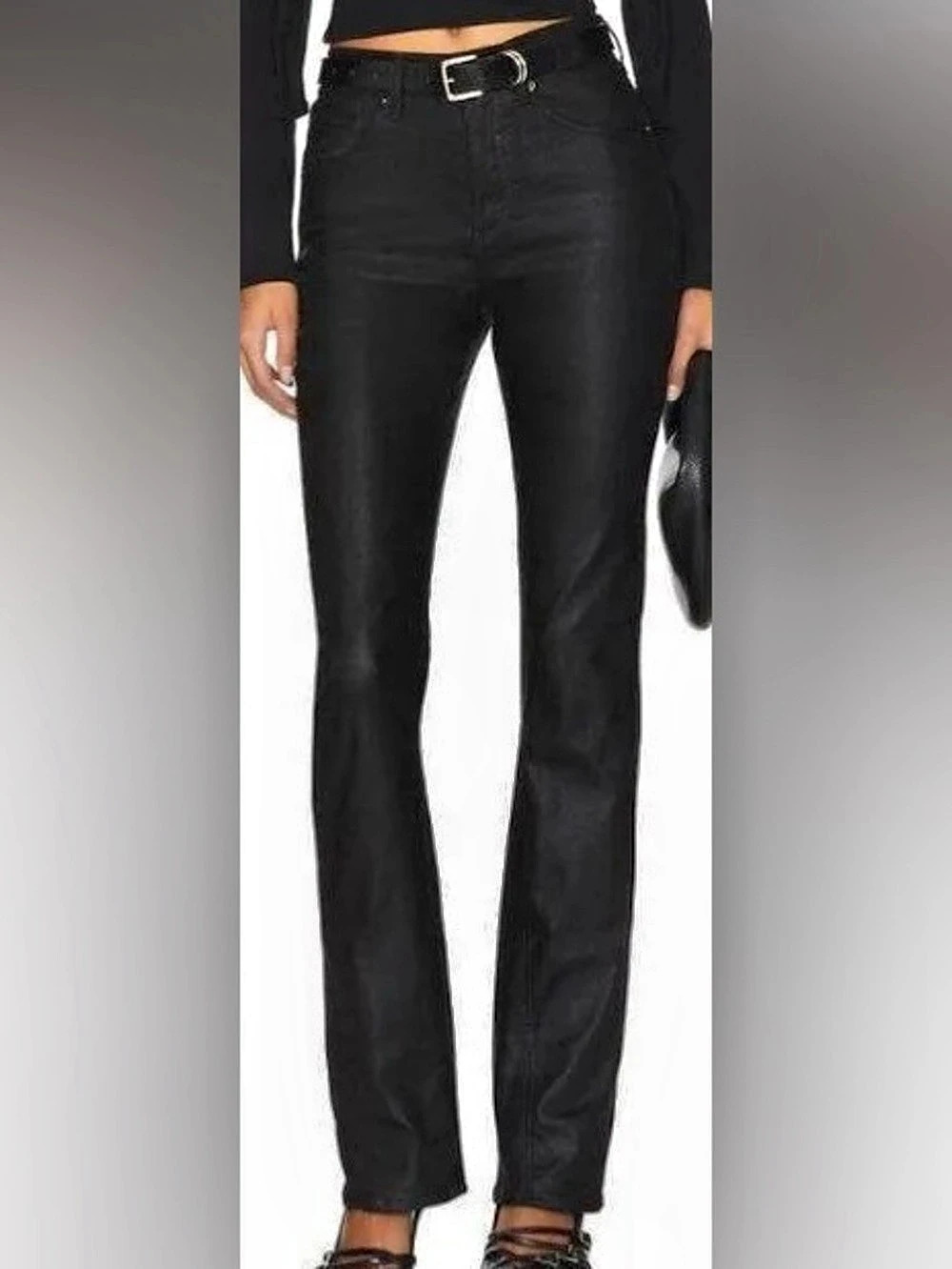 Free People Women's Black Straight Leg Pants